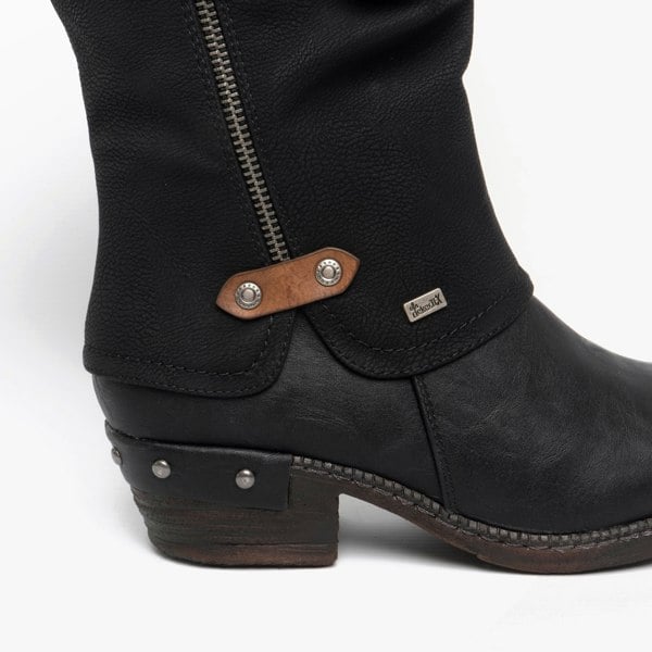 Rieker 93655-00 Womens Knee High Boots - Black