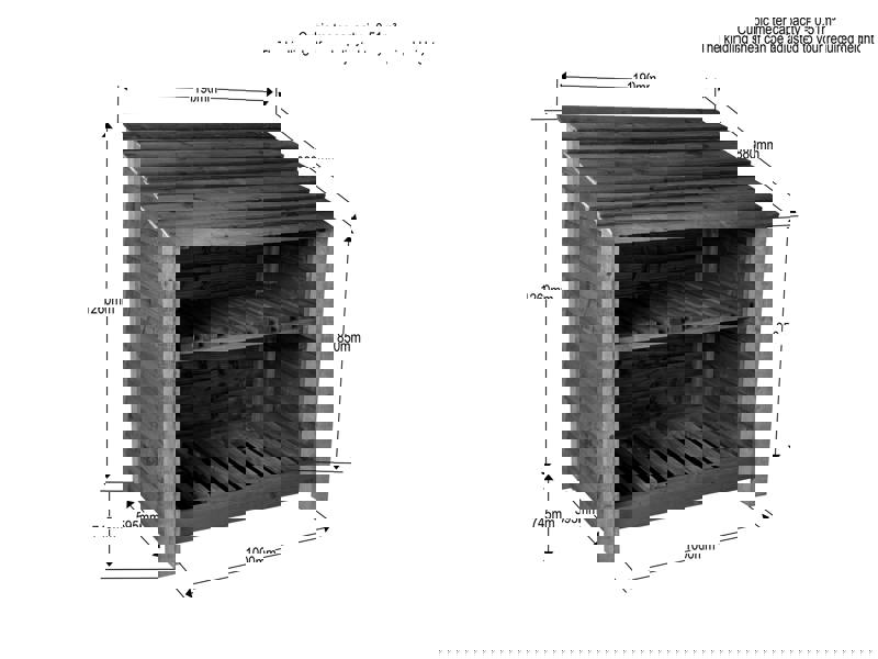Arbor Garden Solutions Slatted Wooden Log Store with Shelf W-119cm, H-126cm Or 180cm, D-88cm