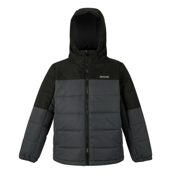 Regatta Childrens/Kids Lofthouse Insulated Jacket - Black/Seal Grey - 
