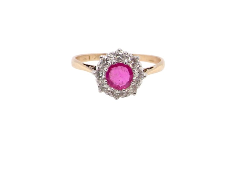 A fine Vintage Ruby and Diamond cluster ring