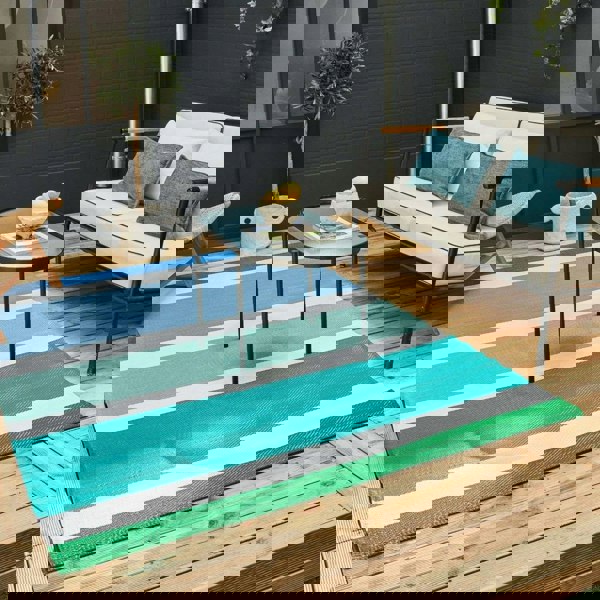 Rainbow Outdoor Rug Blue | The Rugs