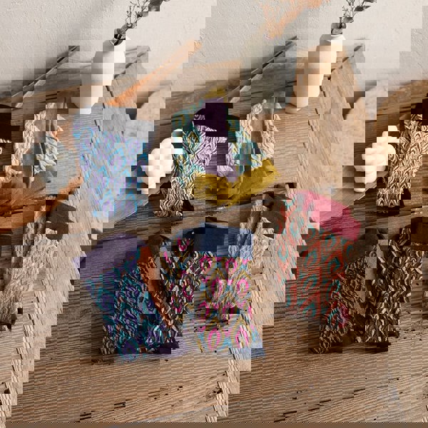 Anyfootwear 5 Pairs Size 5-9 Green Violet Abstract Long Socks Luxury Autumn Winter Peacock Feather Pattern Style With Soken Chaussette Femme