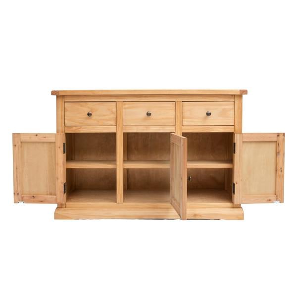 Cabinet Bits Lucca Waxed 3 Drawer 3 Door Sideboard Brass Knob