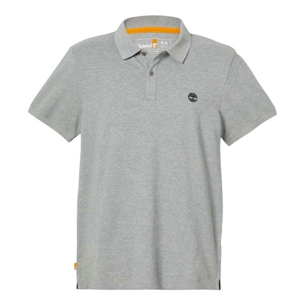 Timberland Mens Oyster River Logo Short-Sleeved Polo Shirt - Grey