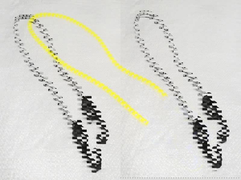 8MM X 780MM Yellow Shock Cord With Black Finger Grip Hooks - Plastic Multifilement Cover Tie Down