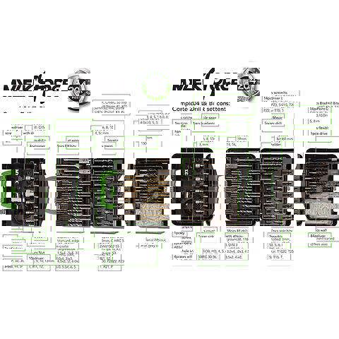 Mylek 18V Cordless Drill Electric Screwdriver Set Lithium Ion Battery Pack 18 Volt Combi Driver With MYLEK 4ORCE 204-Piece Kit