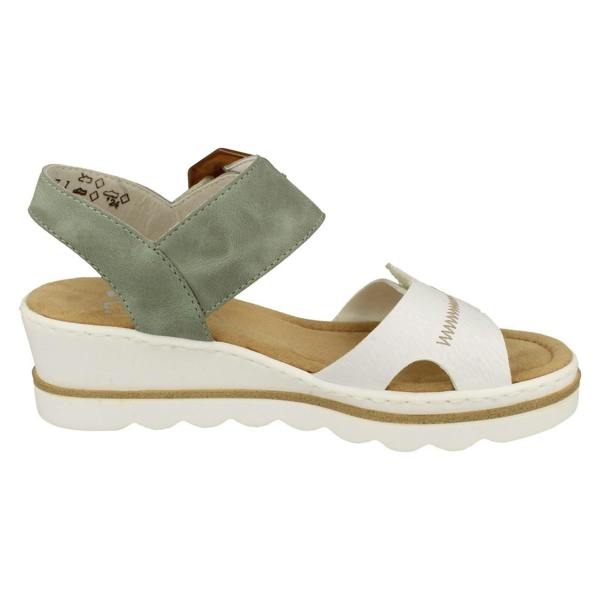 Rieker Ladies Rieker Buckle Detailed Wedge Heeled Sandals 67476