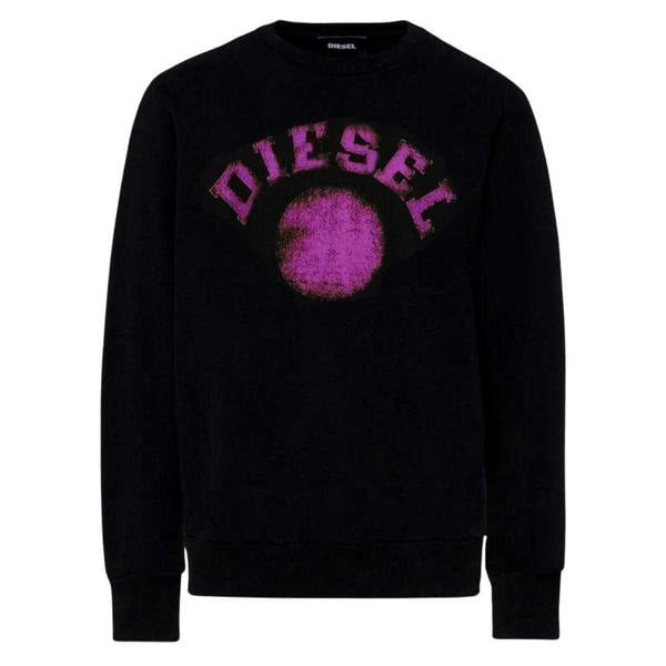 Diesel Mens Faded Dot Logo Sweatshirt - Black - 