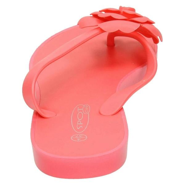 Spot On Ladies Spot On Flat Toepost Flower Trim Sandal
