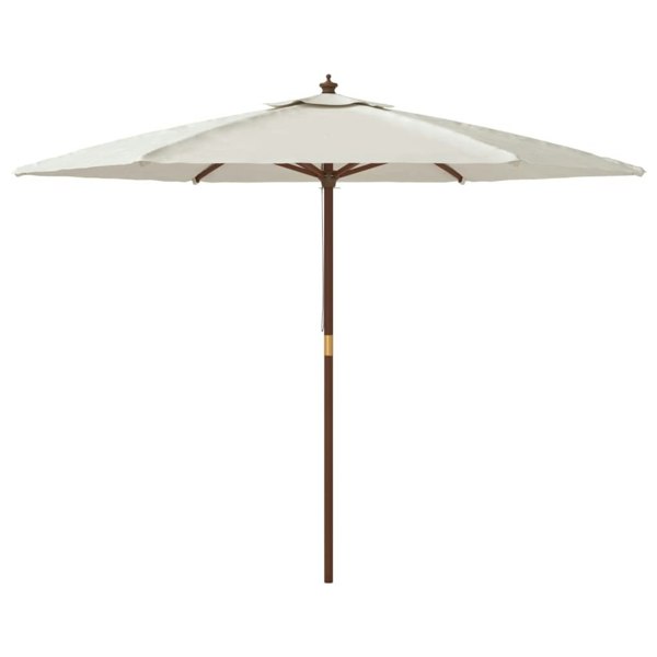 Berkfield Garden Parasol with Wooden Pole Sand 299x240 cm