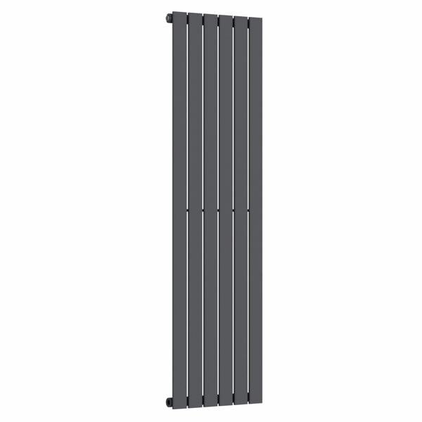 MYHOMEWARE Anthracite Gray 452 x 1600 mm Modern Vertical Flat Panel Designer Radiator Single Panel Radiator Heater