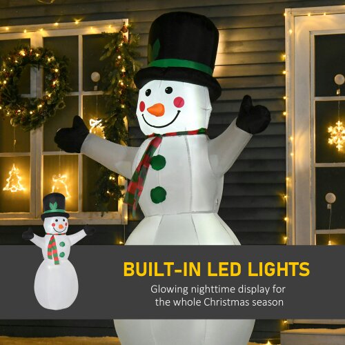 HOMCOM 6.5ft Inflatable Snowman Xmas Airblown Holiday Decoration Outdoor