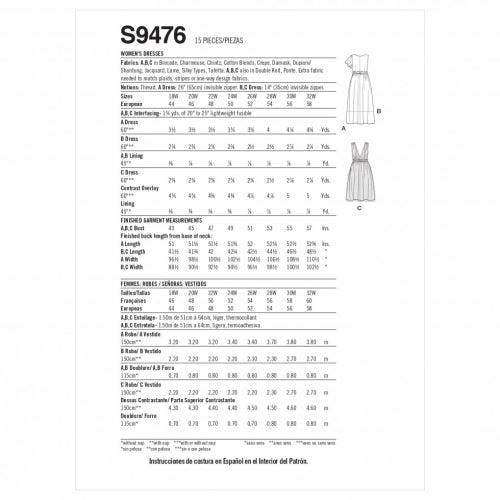 Simplicity Sewing Pattern 9476, Dresses for Women, FF (18W-20W-22W-24W) - Intermediate