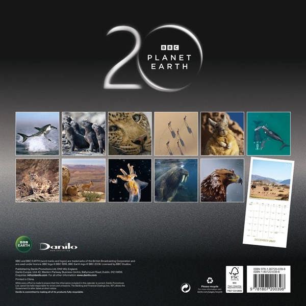 BBC Planet Earth Calendar 2027, Wall Calendars, Month To View, Natural World, Gift