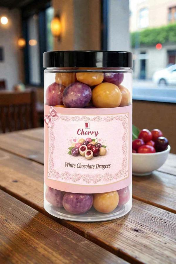 White Chocolate Coated Cherry, Palm Oil Free, 215g