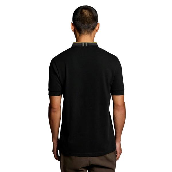 Lyle & Scott Tartan Collar Polo Shirt Jet Black