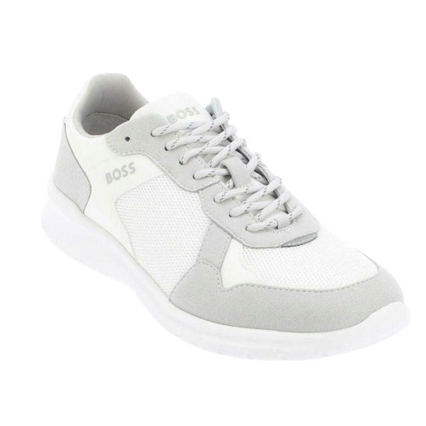 Boss Mens Extreme Suede Running Trainers - White