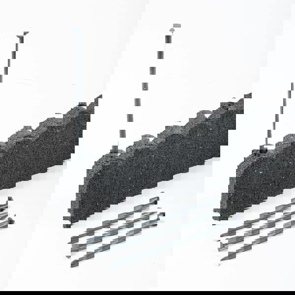 scallop rubber garden border grey closeup