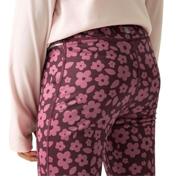 Regatta Childrens/Kids Barlia Floral All-Over Print Leggings - Fig Violet - 