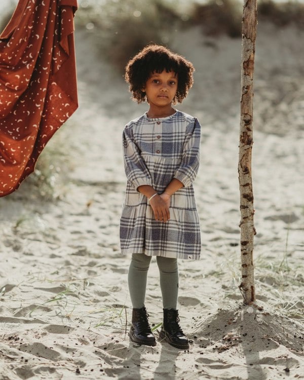 organic cotton Multicolour Brushed Check Print Dress - image 1