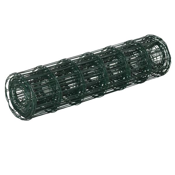 Green PVC-coated chicken wire mesh roll, cylindrical coil