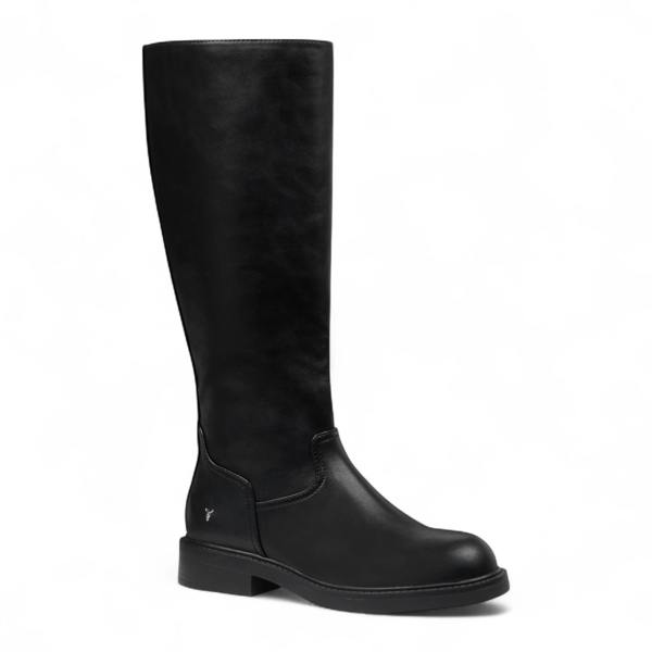 Windsorsmuth Blessing - Women's Black Faux Leather Knee High Boots
