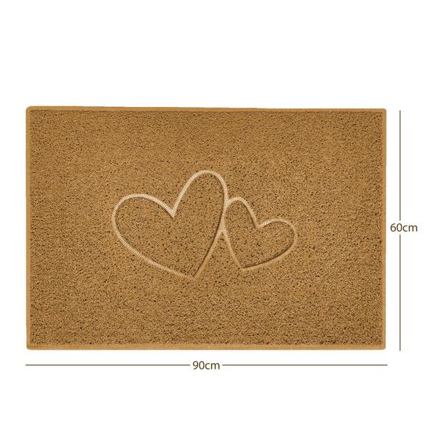 Nicoman "Double Heart" Embossed Loofah Textured Spaghetti Doormat