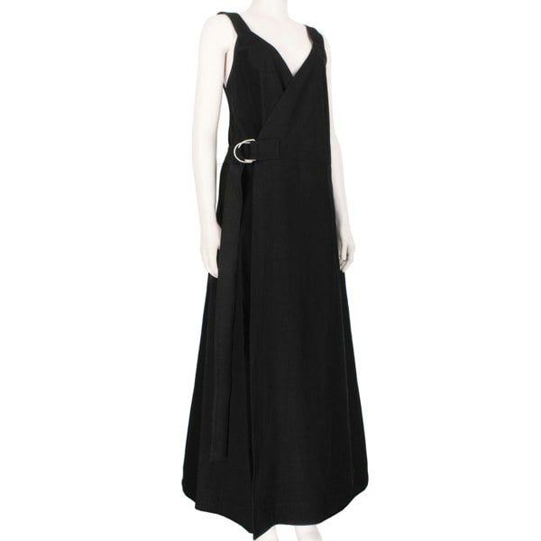 Raey long day dress in a luxurious black twill cotton