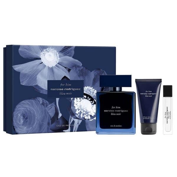 Narciso Rodriguez Bleu Noir Gift Set: Eau de Parfum 100ml + Shower Gel 50ml + Eau de Parfum 10ml
