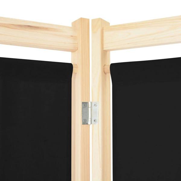 Berkfield 4-Panel Room Divider Black 160x170x4 cm Fabric