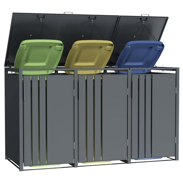 Phoenix Safe Phoenix GB3300AA Outdoor Triple Wheelie Bin Store for 3 x 240L Bins in Anthracite