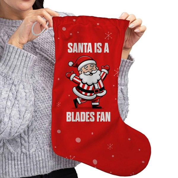 BritishmadeGifts Santa is a Blades Football Fan - Christmas Stocking