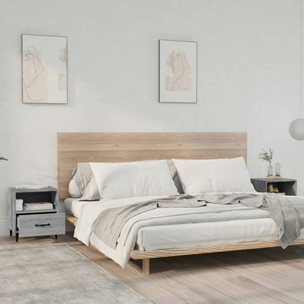 Berkfield Bedside Cabinets 2 pcs Grey Sonoma Engineered Wood