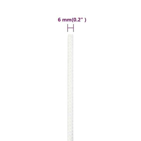 Berkfield Boat Rope Full White 6 mm 100 m Polypropylene