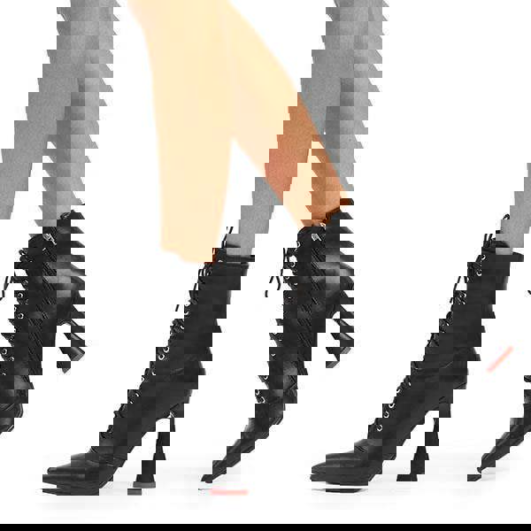 Lamoda Love You Better Stylish Women Platform Ankle Boots BlackPU Trendy