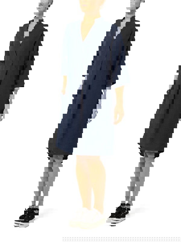 PennyPlain Notch Neck Dress - Navy