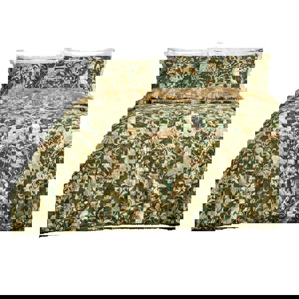 Paoletti Harewood British Cotton Animals Duvet Cover Set - Emerald