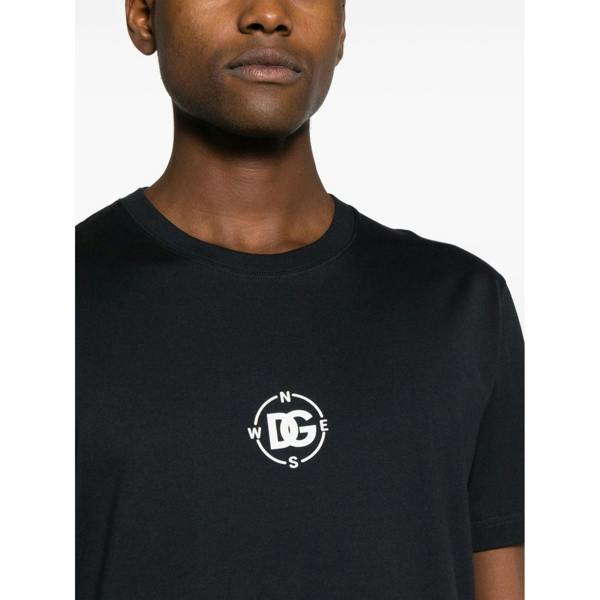 Dolce & Gabbana Logo Printed Marina T-Shirt   in  Navy