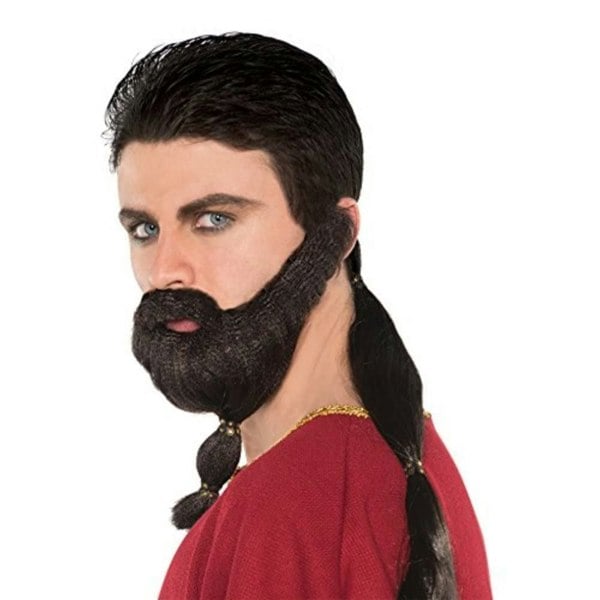 Amscan Men's Warrior Long Hair Wig and Beard Set