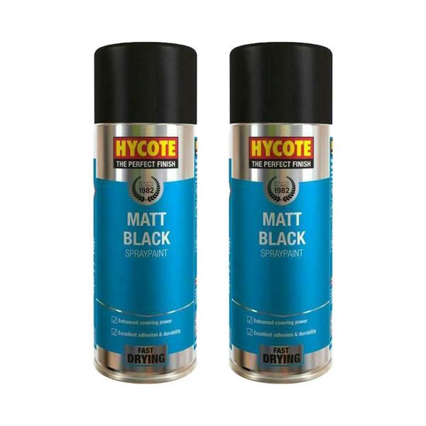 Hycote 2X Hycote Matt Black Spray Paint 400ml