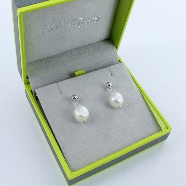 Sterling Silver Bead and Pearl Drop Earring - Reeves & Reeves