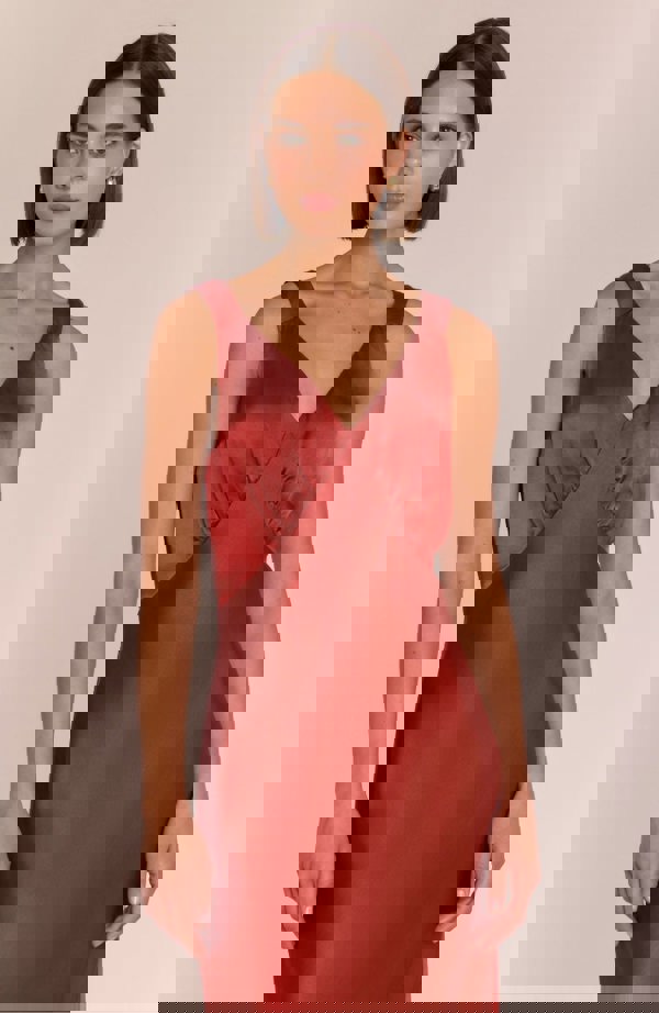 Rewritten London Amelia Midi Dress in Chilli Red