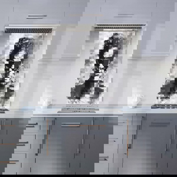 Warren Reed - Designer Cool Icon in Monochrome Kitchen Splashback