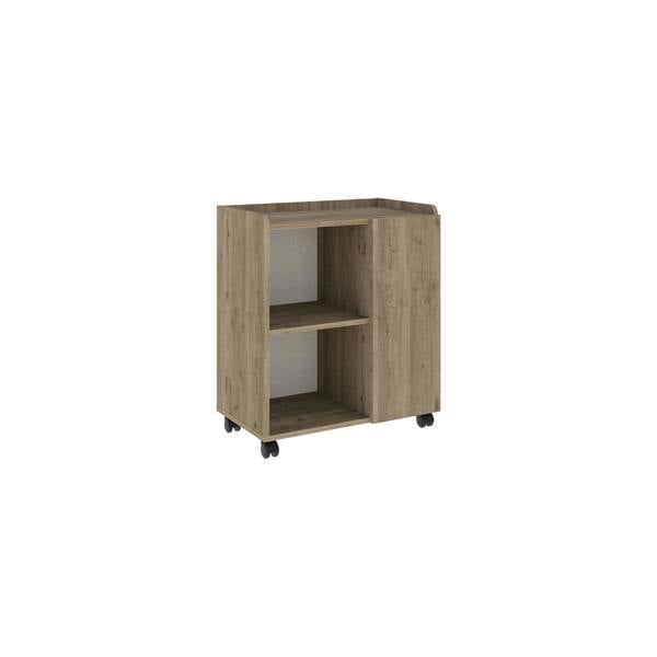 Decortie Modern Zeo Sideboard Cabinet 70x40x80cm 1 Door Storage 4 Compartments with 4 Heels Black Room, Office