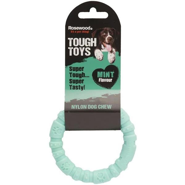 Rosewood Nylon Dog Chews Toy Mint Ring Small