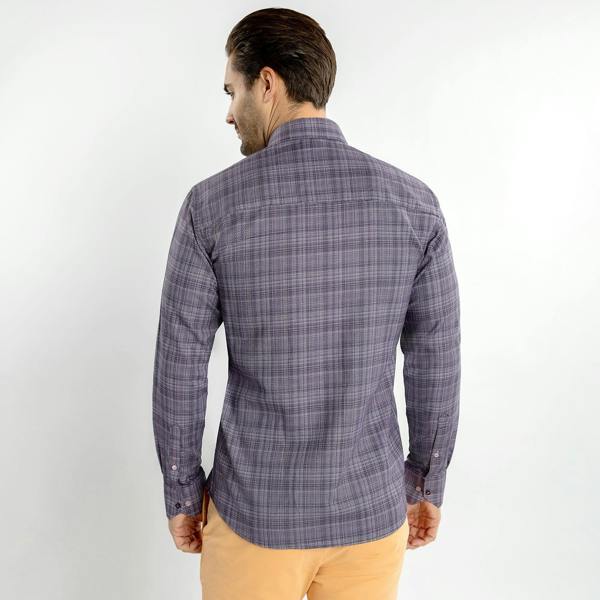 KNITTED  CLASSIC JACQUARD SHIRT WITH MULTICOLOURED STRIPE INSERT - Premium Men's Patterned Shirt by Claudio Lugli | Bold Design, Tailored Fit, Best Printed Shirts
