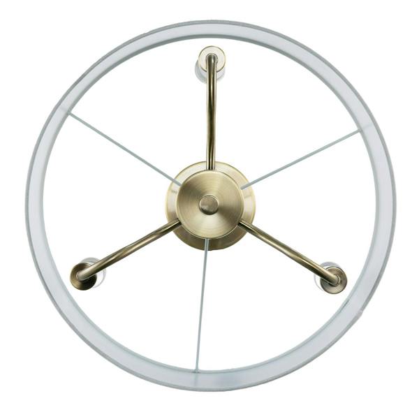 Chic Chandelier Semi Flush Ceiling Light in Antique Brass with Shade Image 3