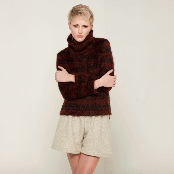 Bo Carter Agnes Roll Neck Jumper - Rust