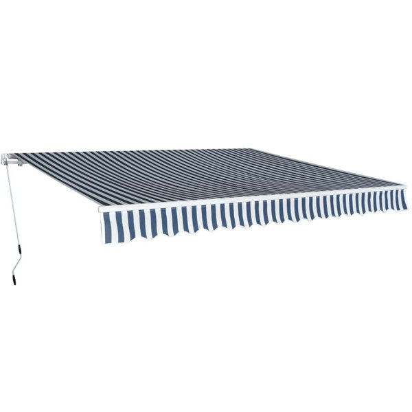 Berkfield Folding Awning Manual Operated 400 cm Blue/White
