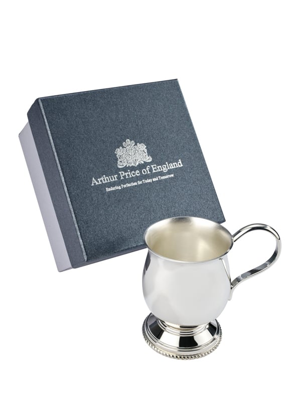 Arthur Price of England Children's Luxury Silver Plated Tankard Christening Gift